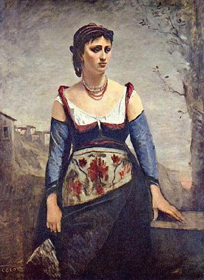 Jean-Baptiste-Camille Corot Agostina, die Italienerin oil painting picture